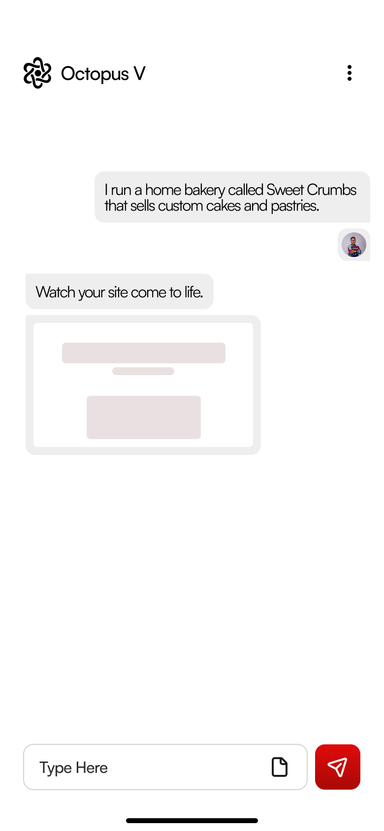 AI building a customer website